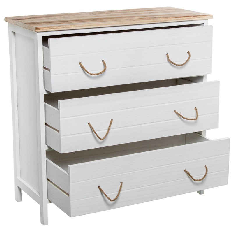 Cassettiera Alexandra House Living Bianco Marrone Legno 80 x 81 x 35 cm
