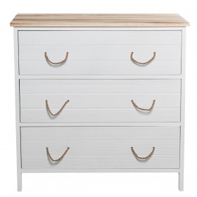 Cassettiera Alexandra House Living Bianco Marrone Legno 80 x 81 x 35 cm