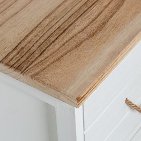 Cassettiera Alexandra House Living Bianco Marrone Legno 80 x 81 x 35 cm