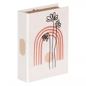 Scatola Decorativa Fiori Tela 24 x 18 x 6 cm DMF (2 Pezzi)