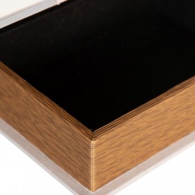 Scatola Decorativa Fiori Tela 24 x 18 x 6 cm DMF (2 Pezzi)