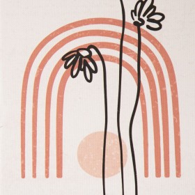 Scatola Decorativa Fiori Tela 24 x 18 x 6 cm DMF (2 Pezzi)