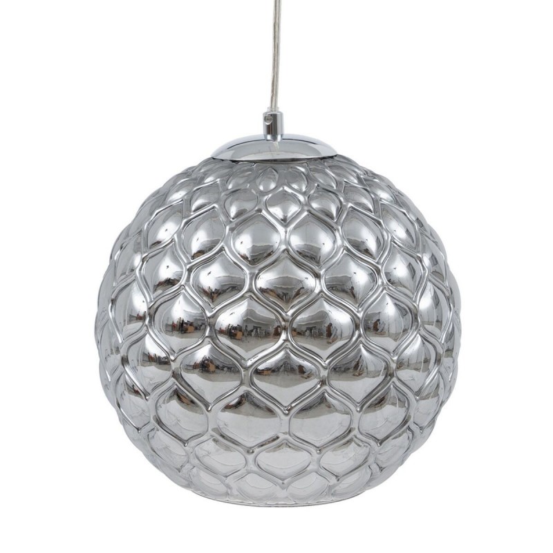 Lampadario Cristallo Argento Ferro Ø 20 cm 23 x 23 x 21,5 cm
