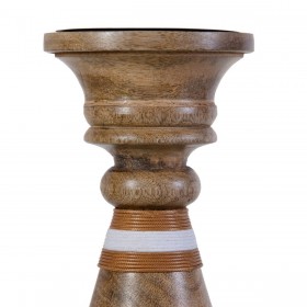 Portacandele Marrone Legno di mango 12 x 12 x 23 cm
