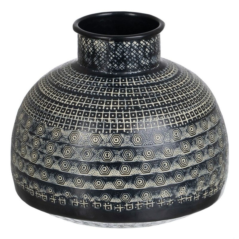 Vaso 20,5 x 20,5 x 18 cm Nero Alluminio