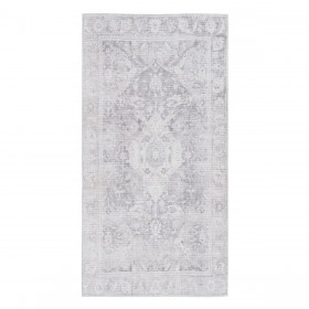 Tappeto 80 x 150 cm Grigio Poliestere Cotone