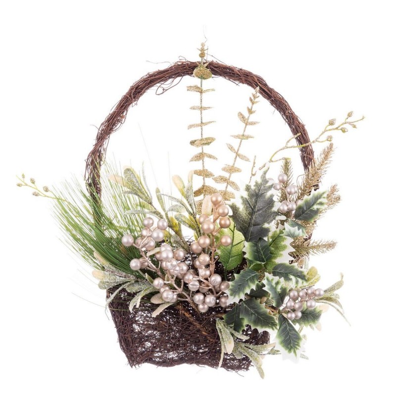 Decorazione Natalizia Multicolore Champagne Rattan Plastica 34 cm
