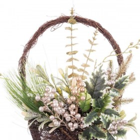 Decorazione Natalizia Multicolore Champagne Rattan Plastica 34 cm