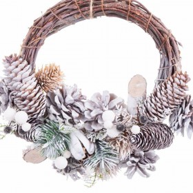Ghirlanda di Natale Multicolore Rattan Plastica Foam Ananas 24 x 22 x 8 cm