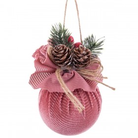 Palle di Natale Multicolore Rosa Vellutino Foam 6 x 6 x 6 cm (8 Unità)