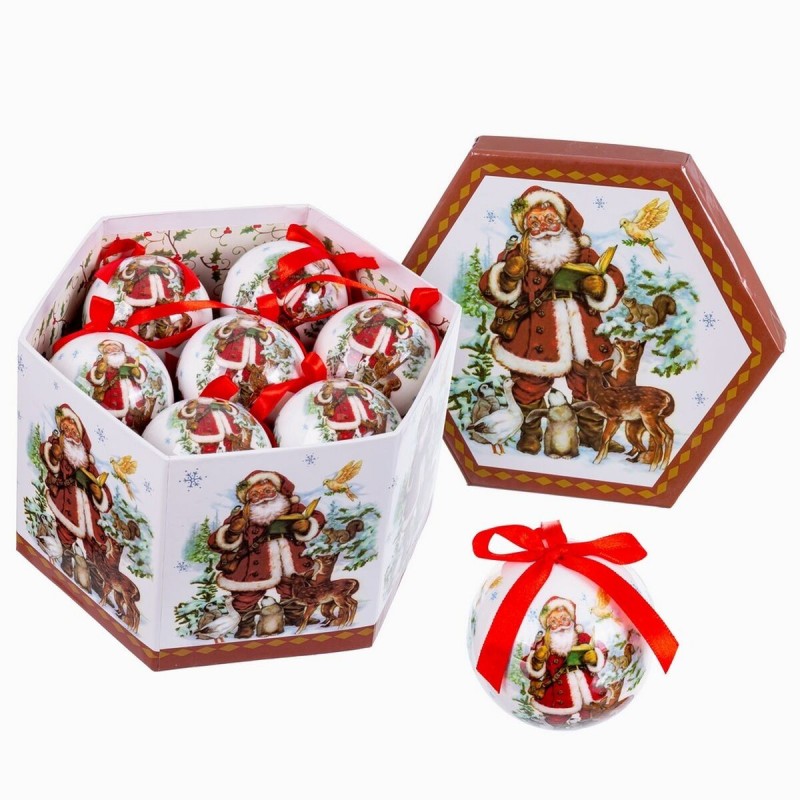 Palle di Natale Multicolore Polyfoam Babbo Natale 7,5 x 7,5 x 7,5 cm (14 Unità)