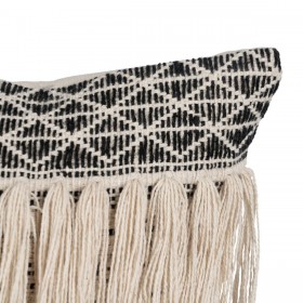 Cuscino Cotone Nero Beige 30 x 60 cm