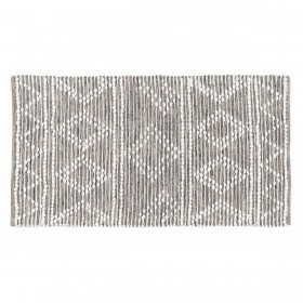 Tappeto Bianco Grigio 60 % Cotone 40 % Poliestere 80 x 150 cm