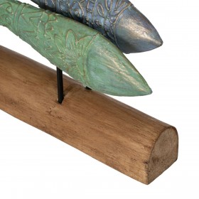 Statua Decorativa Verde Naturale Pesci 56 x 7 x 31 cm