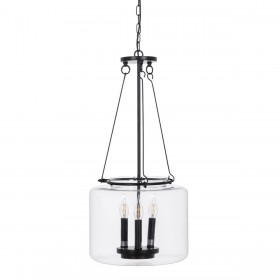 Lampadario Nero Cristallo Ferro 220-240 V 35 x 35 x 72 cm