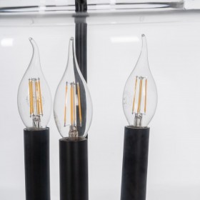 Lampadario Nero Cristallo Ferro 220-240 V 35 x 35 x 72 cm