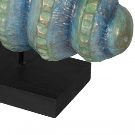 Statua Decorativa Azzurro Marrone Verde Conchiglia 38 x 20 x 33 cm