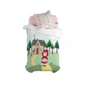 Set di copripiumino HappyFriday Mr Fox Red riding hood  Multicolore Singolo 2 Pezzi