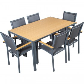 Tavolo da Pranzo Alexandra House Living Bianco Marrone 150 x 47 x 90 cm Polietilene
