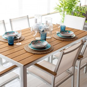 Tavolo da Pranzo Alexandra House Living Marrone Nero 150 x 47 x 90 cm Polietilene