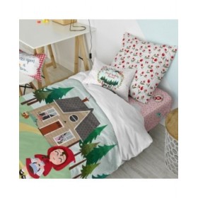 Set di copripiumino HappyFriday Mr Fox Red riding hood  Multicolore Singolo 2 Pezzi