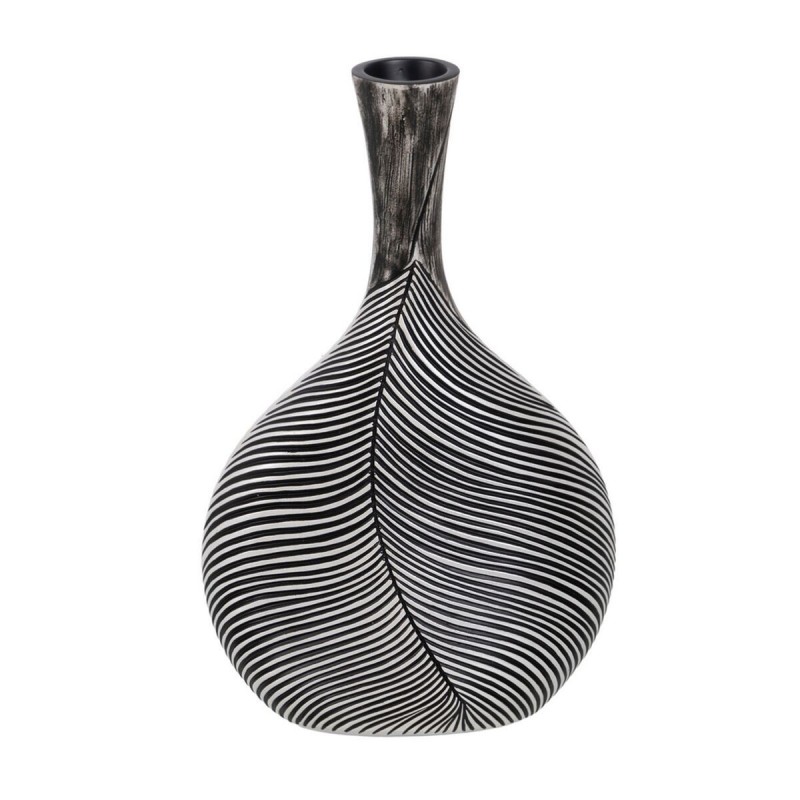 Vaso Bianco Nero Poliresina 27 x 12 x 43 cm