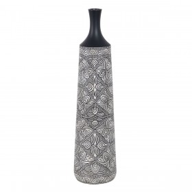 Vaso Bianco Nero Poliresina 20 x 20 x 80 cm