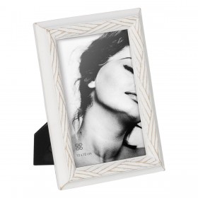 Cornice Portafoto Bianco Poliresina 13,5 x 2,5 x 18,5 cm