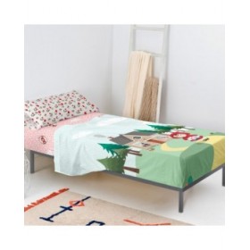 Set di Lenzuola HappyFriday Mr Fox Red Riding Hood Multicolore Singolo 2 Pezzi