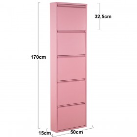 Scarpiera Alexandra House Living Rosa 50 x 170 x 15 cm 5 cassetti