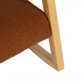 Sedia a Dondolo Marrone Beige Legno d'albero della gomma Tessuto 60 x 83 x 72 cm