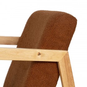 Sedia a Dondolo Marrone Beige Legno d'albero della gomma Tessuto 60 x 83 x 72 cm