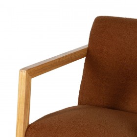 Sedia a Dondolo Marrone Beige Legno d'albero della gomma Tessuto 60 x 83 x 72 cm