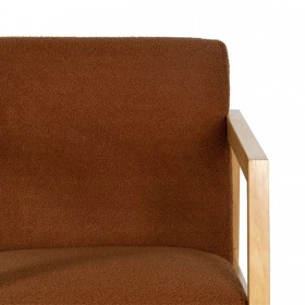 Sedia a Dondolo Marrone Beige Legno d'albero della gomma Tessuto 60 x 83 x 72 cm