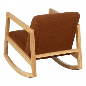 Sedia a Dondolo Marrone Beige Legno d'albero della gomma Tessuto 60 x 83 x 72 cm