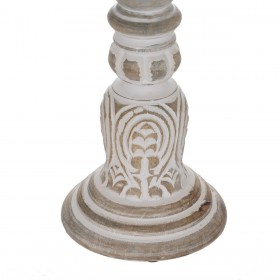 Candelabro Bianco Naturale Ferro Legno di mango 14 x 14 x 38 cm