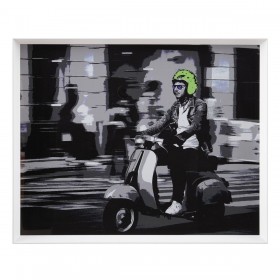 Quadro Bianco Nero Verde Vespa 103 x 6 x 83 cm