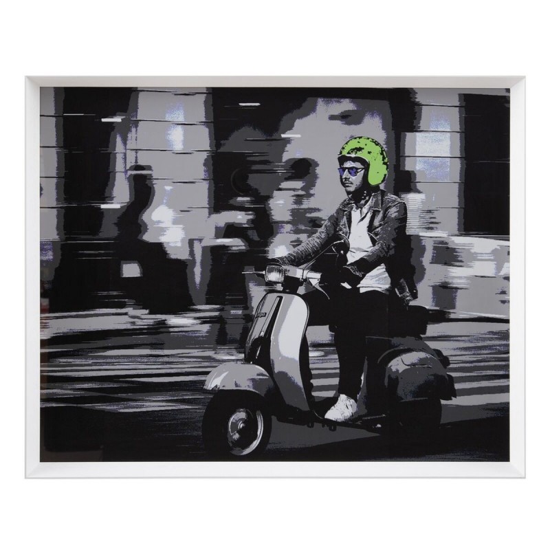 Quadro Bianco Nero Verde Vespa 103 x 6 x 83 cm