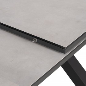 Tavolo da Pranzo Bianco Nero Ceramica Alluminio Cristallo 180 x 100 x 77 cm