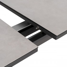 Tavolo da Pranzo Bianco Nero Ceramica Alluminio Cristallo 180 x 100 x 77 cm