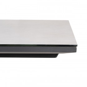 Tavolo da Pranzo Bianco Nero Ceramica Alluminio Cristallo 180 x 100 x 77 cm
