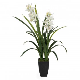 Pianta Decorativa Bambù Polietilene Ferro Cemento Tessuto 45 x 45 x 100 cm