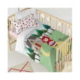 Set di copripiumino HappyFriday Mr Fox Red riding hood  Multicolore Culla Neonato 2 Pezzi