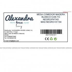 Tavolo da Pranzo Alexandra House Living Bianco Nero Legno 100 x 76 x 100 cm
