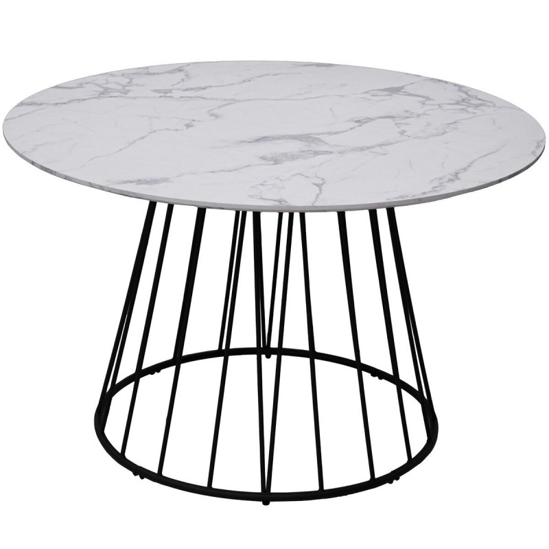 Tavolo da Pranzo Alexandra House Living Bianco Nero Metallo 120 x 75 x 120 cm