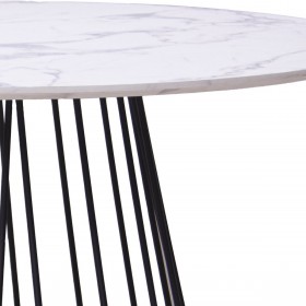 Tavolo da Pranzo Alexandra House Living Bianco Nero Metallo 120 x 75 x 120 cm