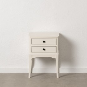 Comodino Bianco Legno di pino Legno MDF 43 X 33 X 60 CM