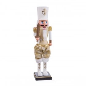 Decorazione Natalizia Bianco Dorato Soldato 11 x 9 x 38 cm