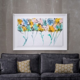Quadro Bianco Multicolore Astratto 146 x 4 x 96 cm