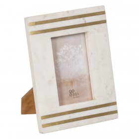 Cornice Portafoto Bianco Dorato Rame Marmo 10 x 15 cm 19 x 1,5 x 24 cm
